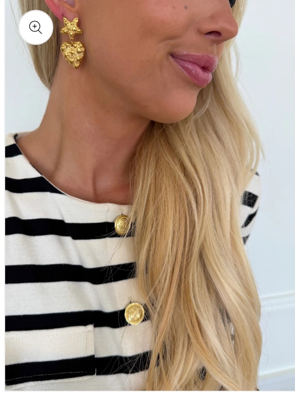 ChansuttPearls Caroline Earrings Gold Heart & Star Drop Earrings